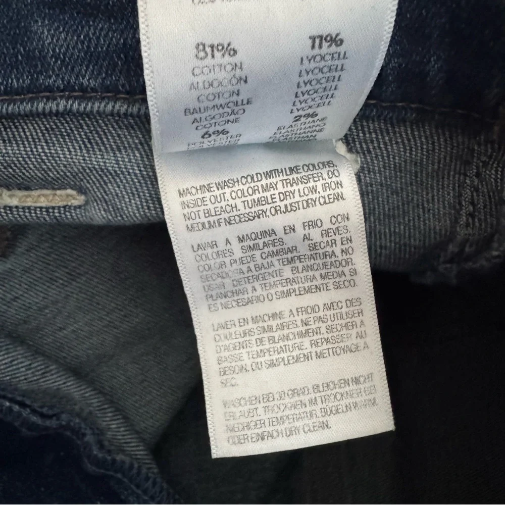 MOTHER Blue High-Waist Cropped Wide-Leg Jeans sz 27 - Picture 6 of 8